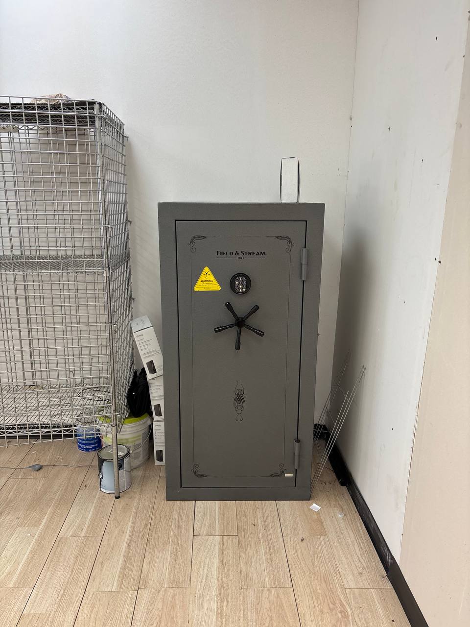 A gun safe moved out of a commercial unit by Clays Moving